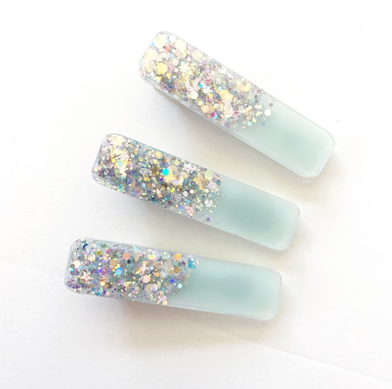 Mint Glitter Hair Clips for Girls Glitter Hair Clip Gifts - Etsy