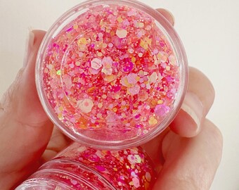 Pink, Yellow and Orange Glitter Hair Gel | Sunset Hair Glitter | Festival Hair Gel | Kids Glitter Hair Gel | Dance and Cheer Hair Sparkle