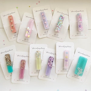 Spring Glitter Hair Clips for Girls | Glitter Hair Clip | Gifts for Girls | Acrylic Clip | Resin Hair Clip | Shimmer Hair Clip