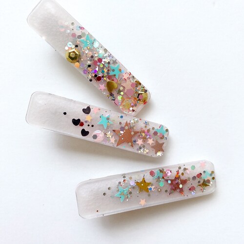 Pink Glitter Hair Clips for Girls Glitter Hair Clip Gifts Etsy