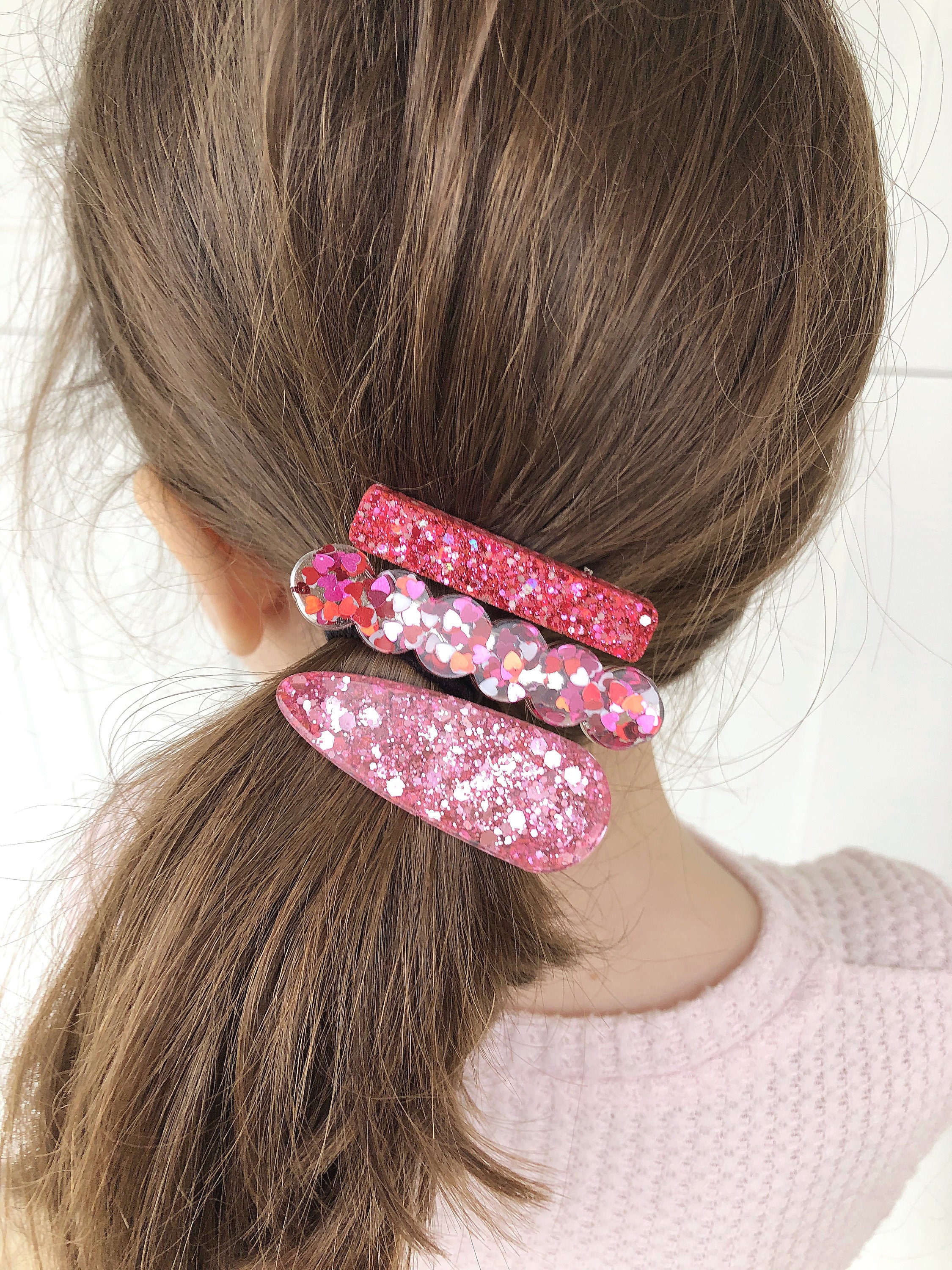 Valentines Hair Clips for Girls Glitter Hair Clip Gifts Etsy