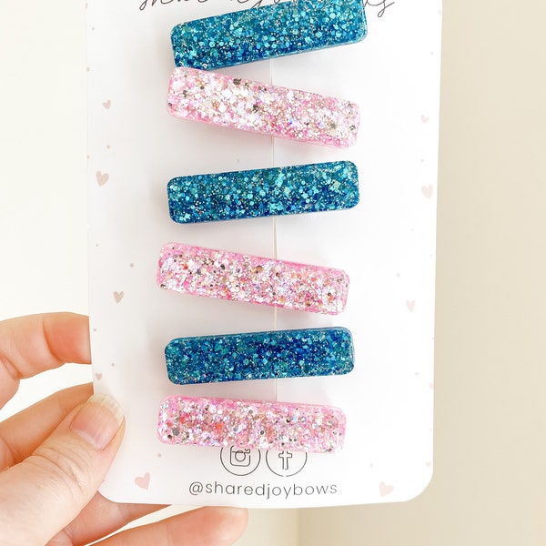 Summer Glitter Hair Clips | Glitter Hair Clip | Gifts for Girls | Acrylic Clip | Resin Hair Clip | Shimmer Hair Clip | Easter Basket