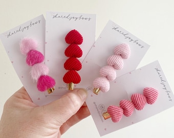 Heart Hair Clips | Felt Hair Clip | Valentine Snap Clip | Toddler Hair Clip | Hair Clip | Girl Hair Clip | Spring Hair Clips