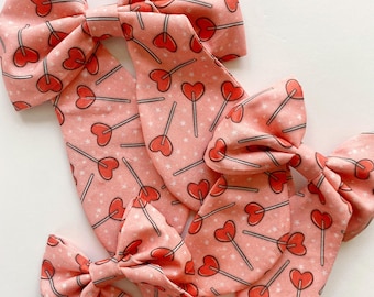 Classic Hair Bows | Large Bows | Valentines Bows | Valentines Day Hair Bow | Hand Tied Bow | Kids Hair Clips | Large Classic Twist Bow