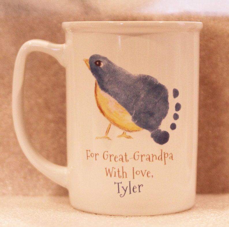 Bird Footprint Mug Hand And Footprint Art Made From Your Etsy