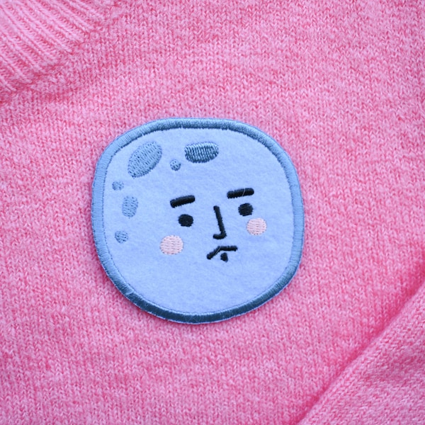 Disinterested Moon - Funny Iron on patch