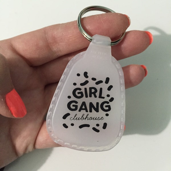 Girl Gang Clubhouse Glow in the Dark Plastic Saddle Keychain