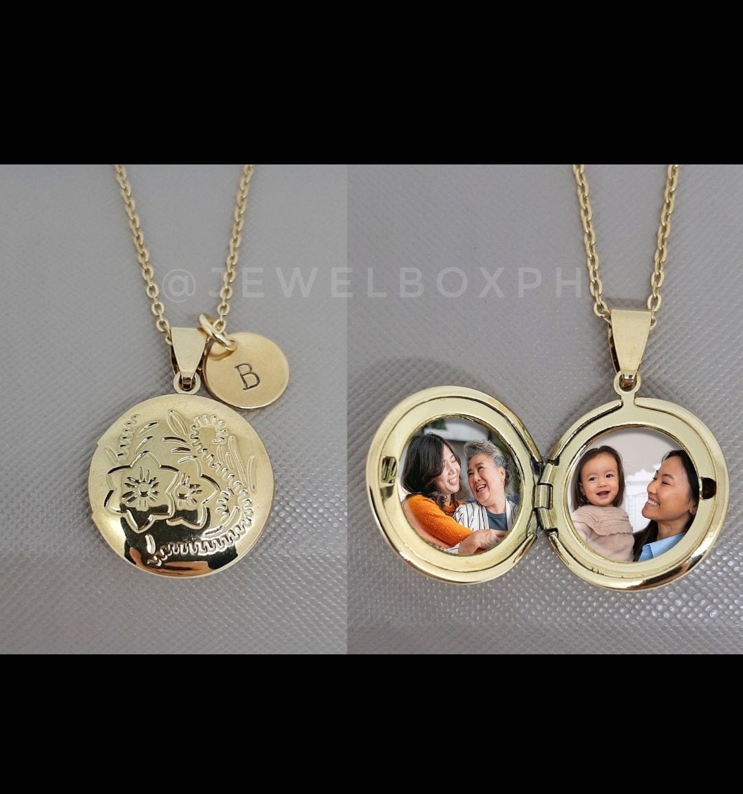 Photo Locket Necklace, Gold Round Stainless Locket Necklace - Etsy