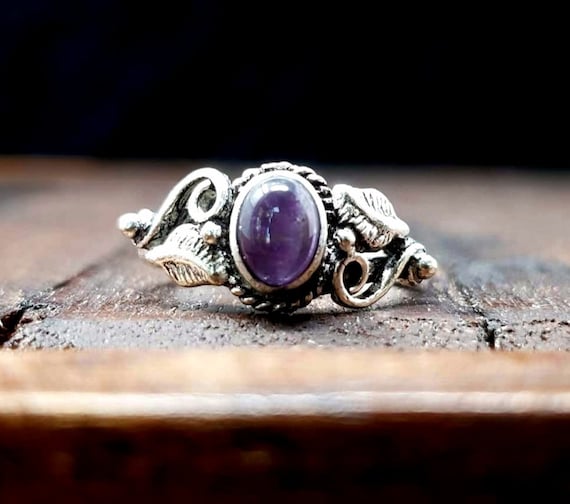 Adjustable Silver Amethyst Vine Ring - image 2