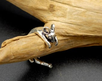 Silver Mouse Ring Adjustable Chinese Zodiak Jewelry