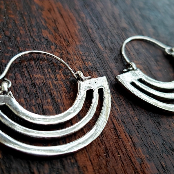 Modern Simple Silver Earrings