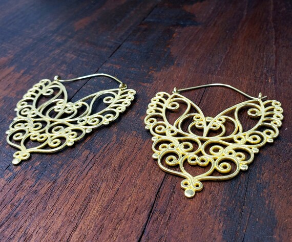 Gold Jayal Statement Hoop Earrings - image 3