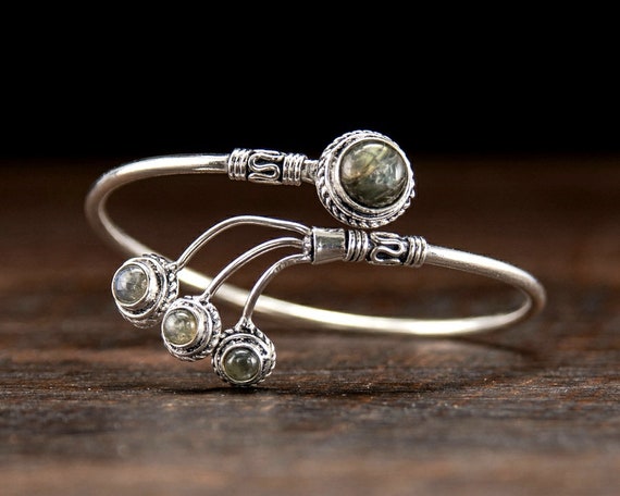 Silver Labradorite Adjustable Comet Bracelet - image 1