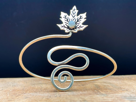 Silver Moonstone Leaf Arm cuff - image 1
