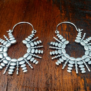 Silver Sputnik Earrings Bohemian Boho Jewelry