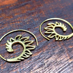 Gold Flame Threader Earrings