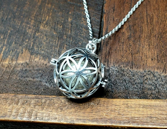 Large Silver Flower of Life Seed of Life Harmony … - image 2