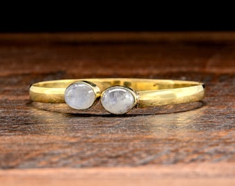 Gold Moonstone Bangle Bracelet Festival Boho Bohemian Jewelry