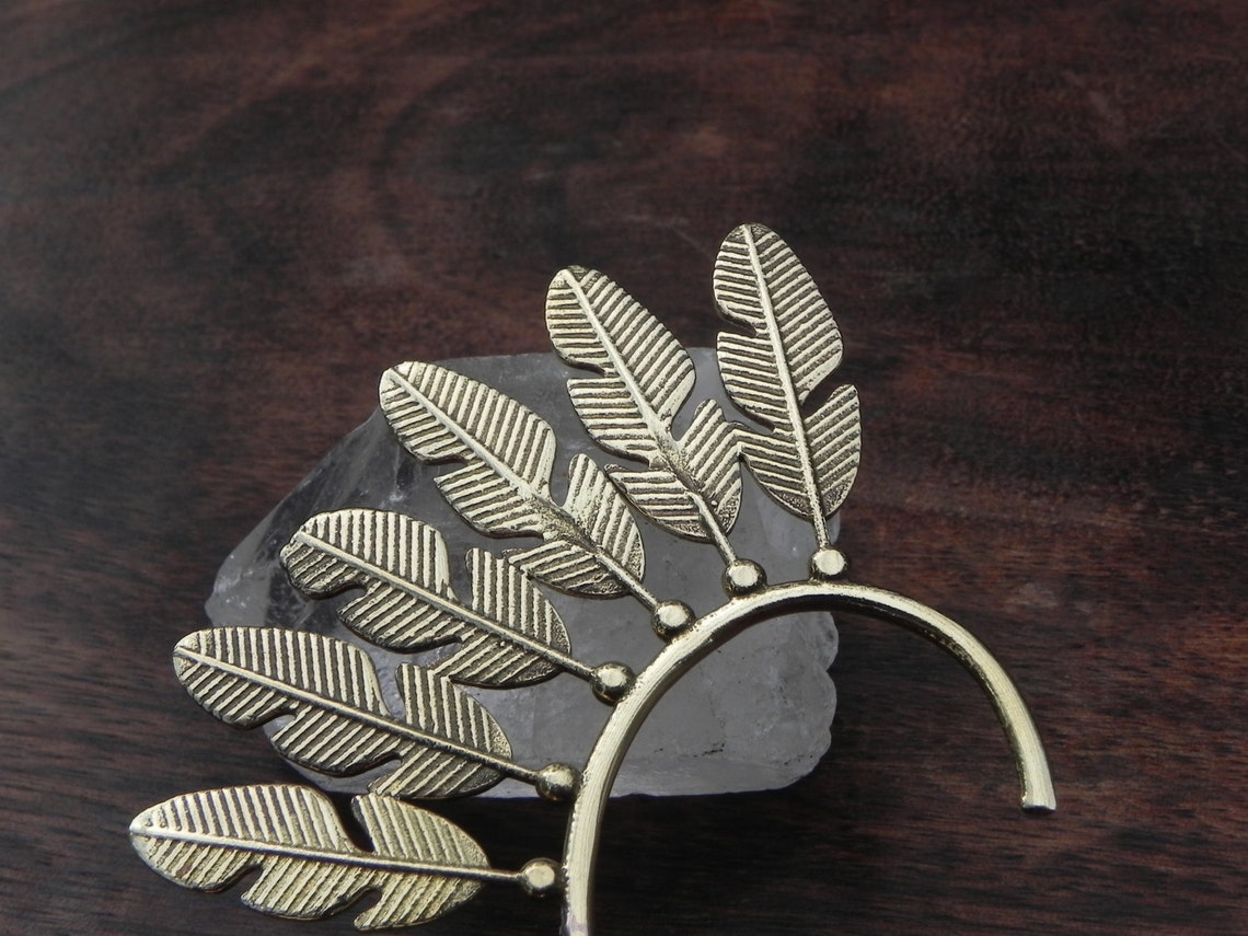 Gold Feather Ear Cuff Tribal Boho Festival Earring Unusual Etsy