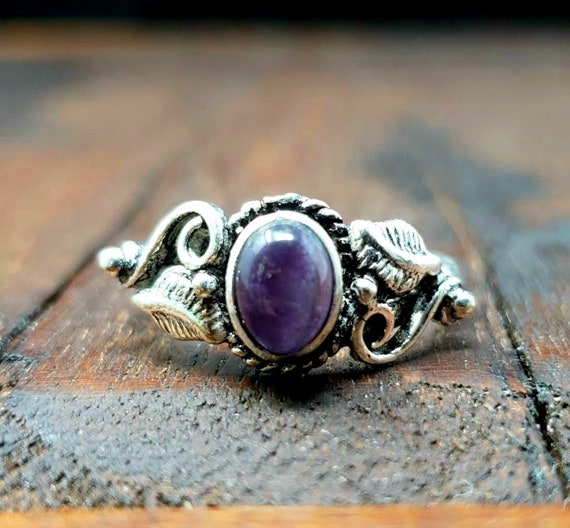 Adjustable Silver Amethyst Vine Ring - image 3