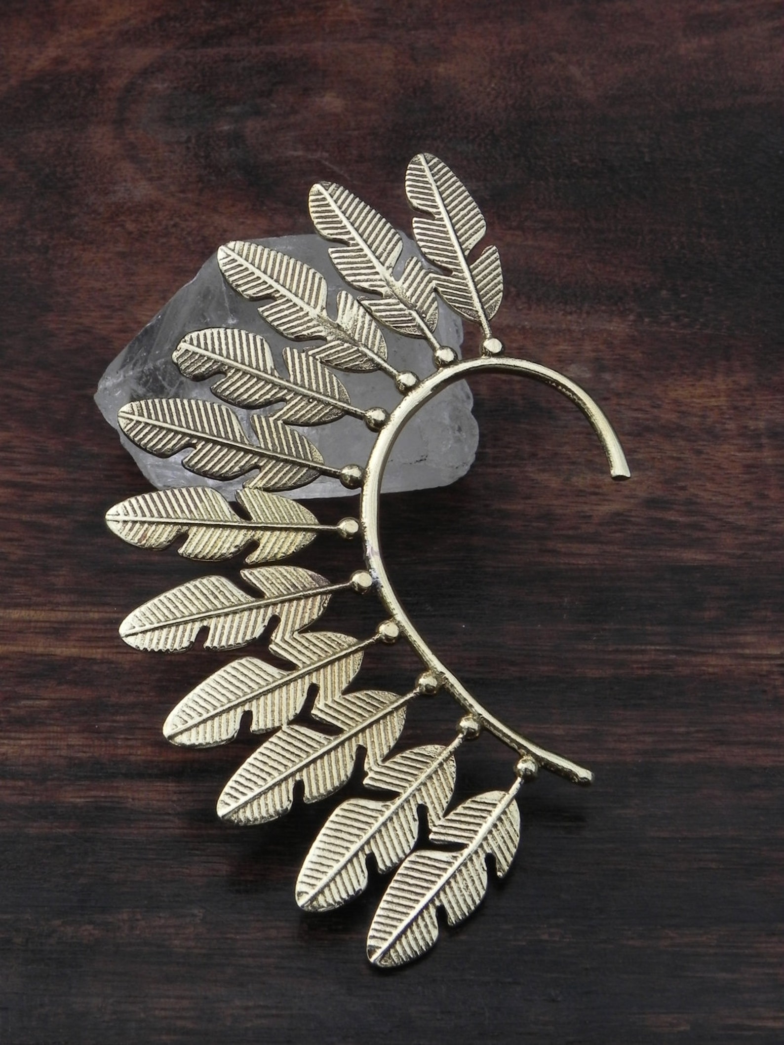 Gold Feather Ear Cuff Tribal Boho Festival Earring Unusual Etsy