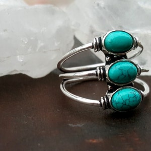 Adjustable Turquoise Trinity Silver Ring