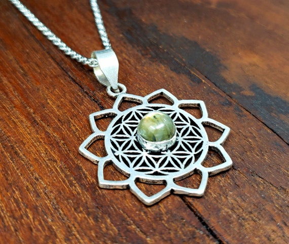 Labradorite Lotus Flower of Life Sacred Geometry … - image 1