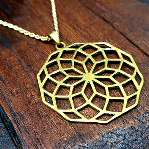 Gold Sacred Geometry Pendant Necklace