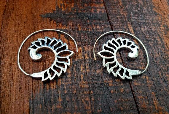 Silver Wing Spiral Threader Earrings - image 1