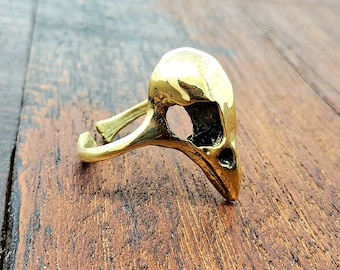 Gold Bird Skull Ring