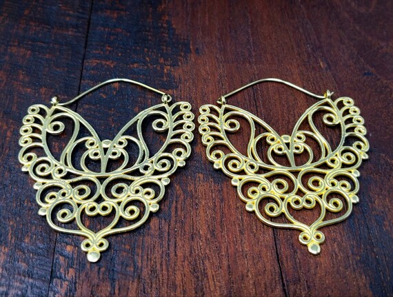 Gold Jayal Statement Hoop Earrings - image 1