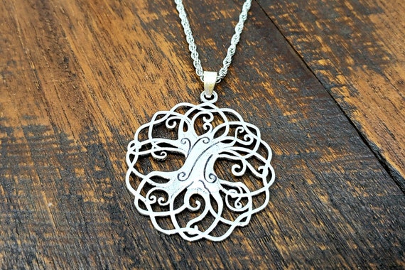 Silver Celtic Tree of life Sacred Geometry Pendan… - image 3