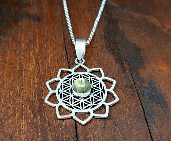 Labradorite Lotus Flower of Life Sacred Geometry … - image 2