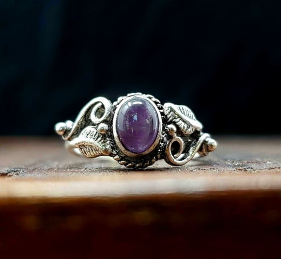 Adjustable Silver Amethyst Vine Ring - image 1