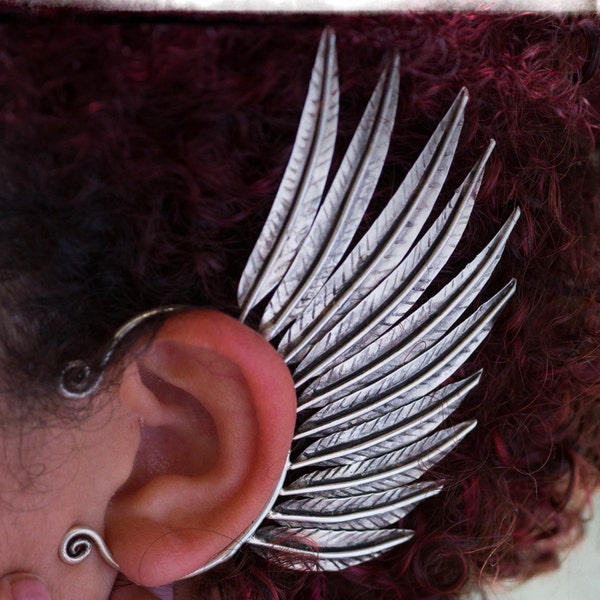 Tribal Feather Wing Ear Cuff Left or Right Side Exotic Hill Tribe Earcuff Jewelry