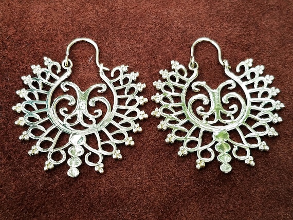 Exotic Gold Tribal Earrings - Gypsy Indian Ethnic Jewelry