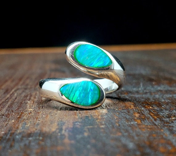 Sterling Silver Opal Adjustable Ring Mexican Taxc… - image 3