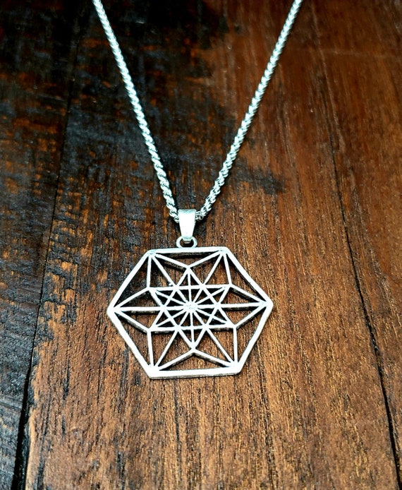 シルバー神聖幾何学ペンダントネックレス - Etsy 日本