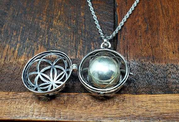 Large Silver Flower of Life Seed of Life Harmony … - image 3