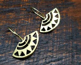 Egyptian Gold Fan Earrings