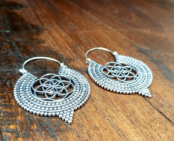 Silver Flower of Life Seed of Life Sacred Geometr… - image 1