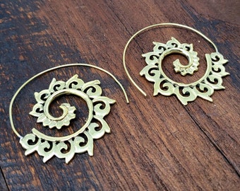 Unique Gold Spiral Earrings