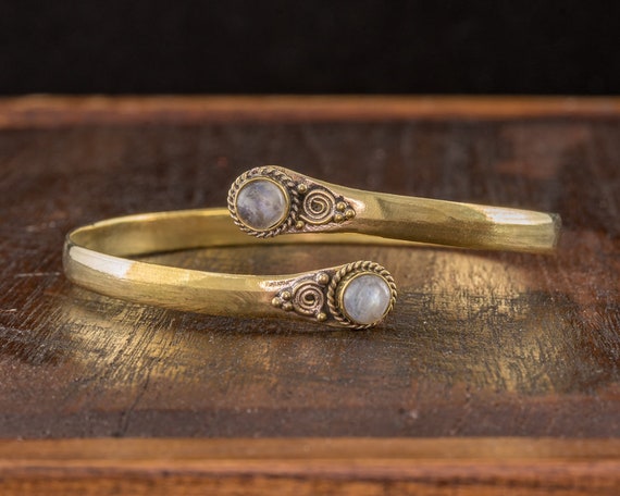 Arm Cuff Gold Moonstone Body Jewelry