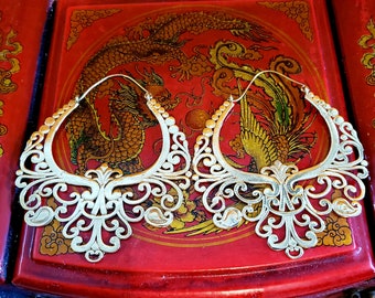 Large Unusual Gold Statement Earrings