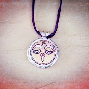 Eyes of the Buddha Tibetan Brass Pendant