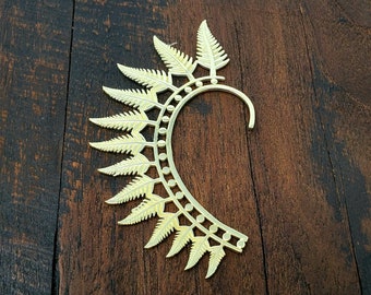 Gold Forest Fern Ear Cuff Boho Festival Earring Jewelry