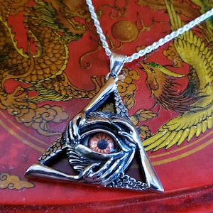 All Seeing Eye of Providence Pyramid Pendant necklace