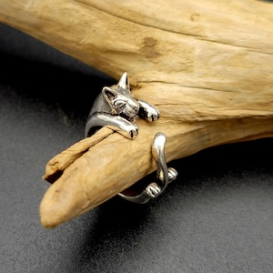 Adjustable Silver Cat Ring