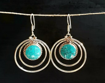 Turquoise Tibetan Earrings