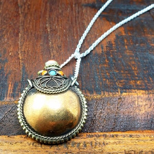 Tibetische Kupfer Parfüm Flasche Anhänger Halskette